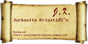 Jurkovits Krisztián névjegykártya